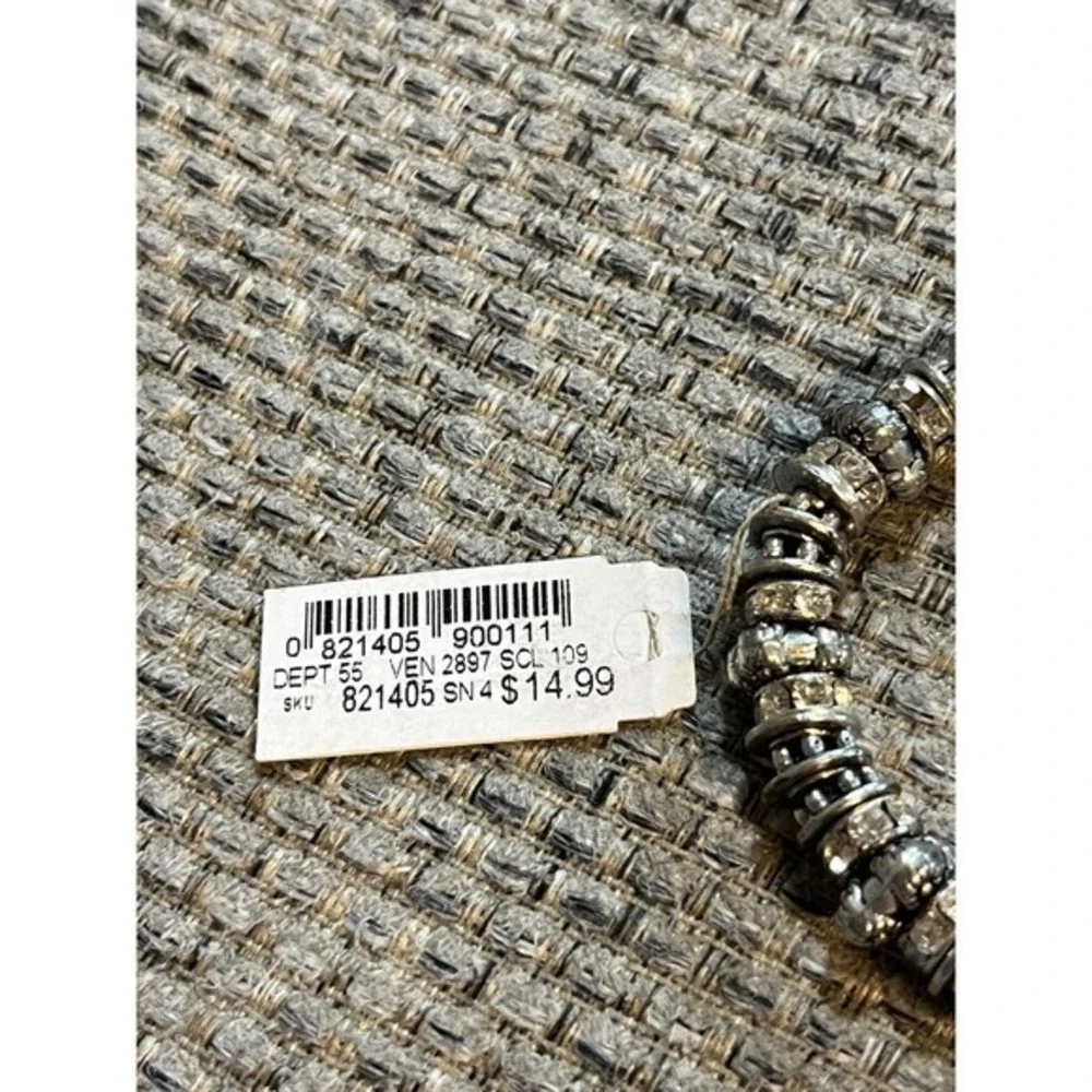 Bracelet Womens Silver New Crystal Rondelle Stretch Beaded Shimmer
